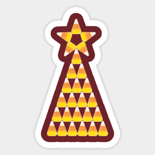 Candy Corn Fall Christmas Tree Sticker